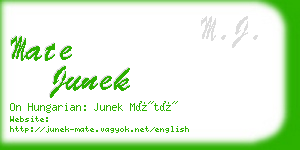 mate junek business card